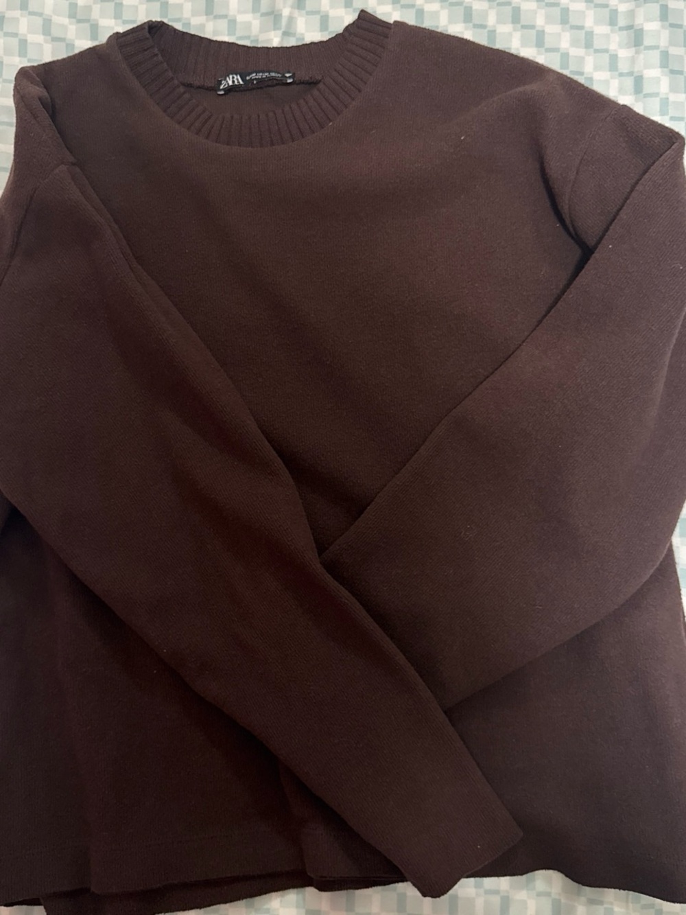 Zara Women's Crewneck Sweater in Dark Brown